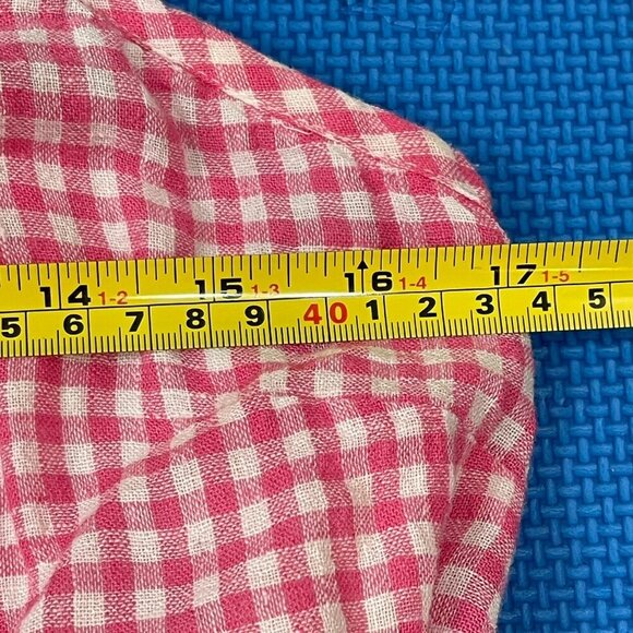 Rails Malia Pink Gingham Linen Blend Wrap Mini Dress Size Large Summer Resort - Picture 12 of 16